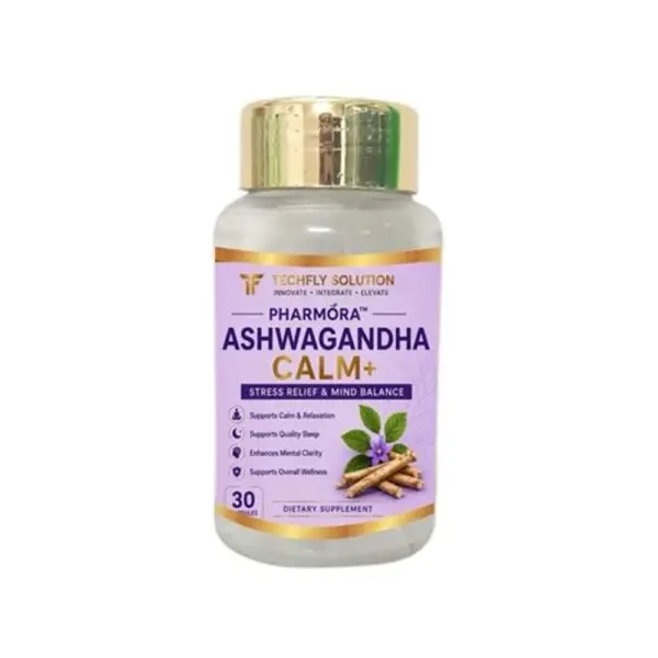Ashwagandha Calm+ | 500mg Ashwagandha Extract | Stress Relief & Sleep Support | 30 Capsules